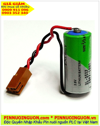 XENO XL-055F (Zắc JAE-2P); Pin nuôi nguồn PLC XENO XL-050F lithium 3.6v 2/3AA 1650mAh, X.xứ Hàn Quốc 